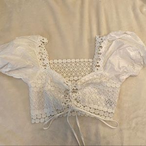 Front tie white crop top